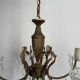 Brass chandelier with crystal drops