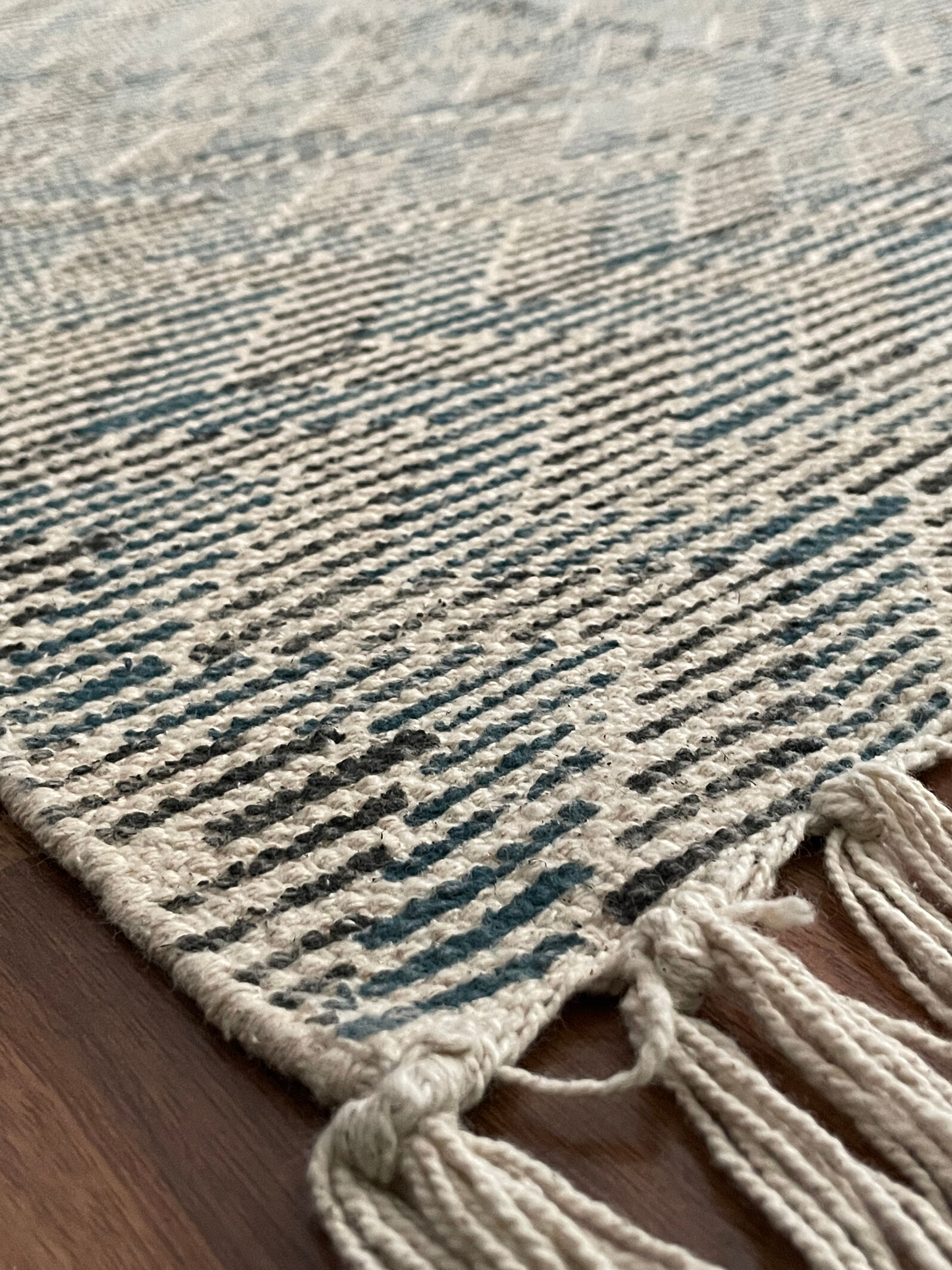 Cotton hand weaved hand block printed picnic rug