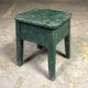 Small green painted wooden stool