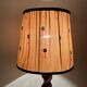 Vintage lamp in turned wood and silk