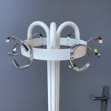 Vintage cylindrical coat rack with chrome hook