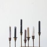 Vintage Brass Candlesticks, 1960s, Set of 7