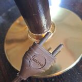 Large MAZDA 1950 Lamp Opaline Tulip/wood/metal