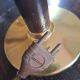 Large MAZDA 1950 Lamp Opaline Tulip/wood/metal
