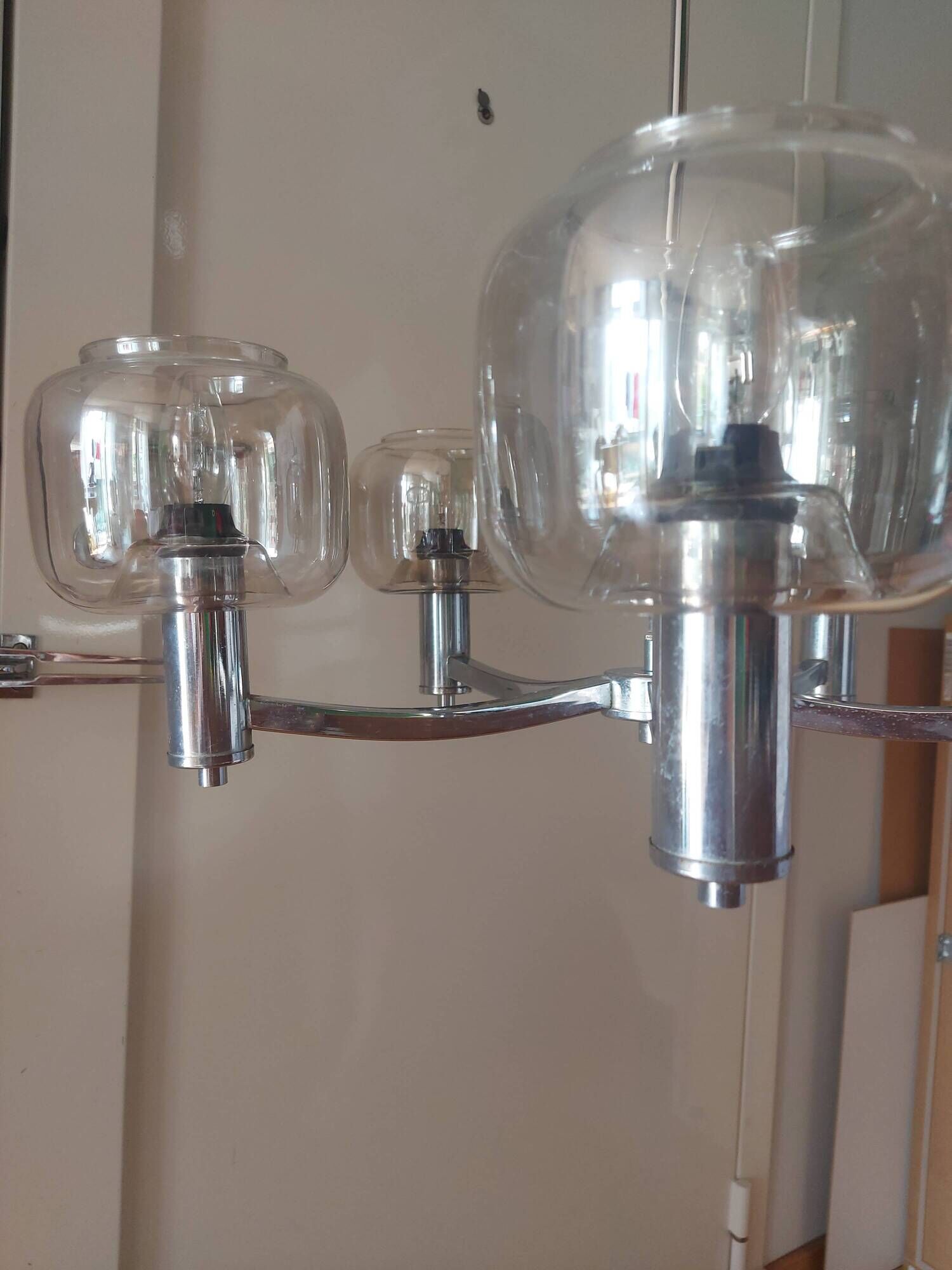 Pendant light, vintage chandelier from the 70s, Delmas