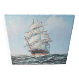 Painting "Caravelle Returning to Port" by John Ambrose Oil on Canvas