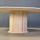 Vintage oval travertine dining table, 1970s