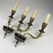 Vintage bronze wall lamps, Italy, 1950s, set of 2