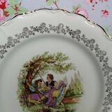 Sarreguemines Grand Dish in Porcelain Dishes Old Couple Fragonard