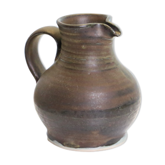 Jug, earthen pottery, mat, Taizé pottery, made in France, rustic, vintage French