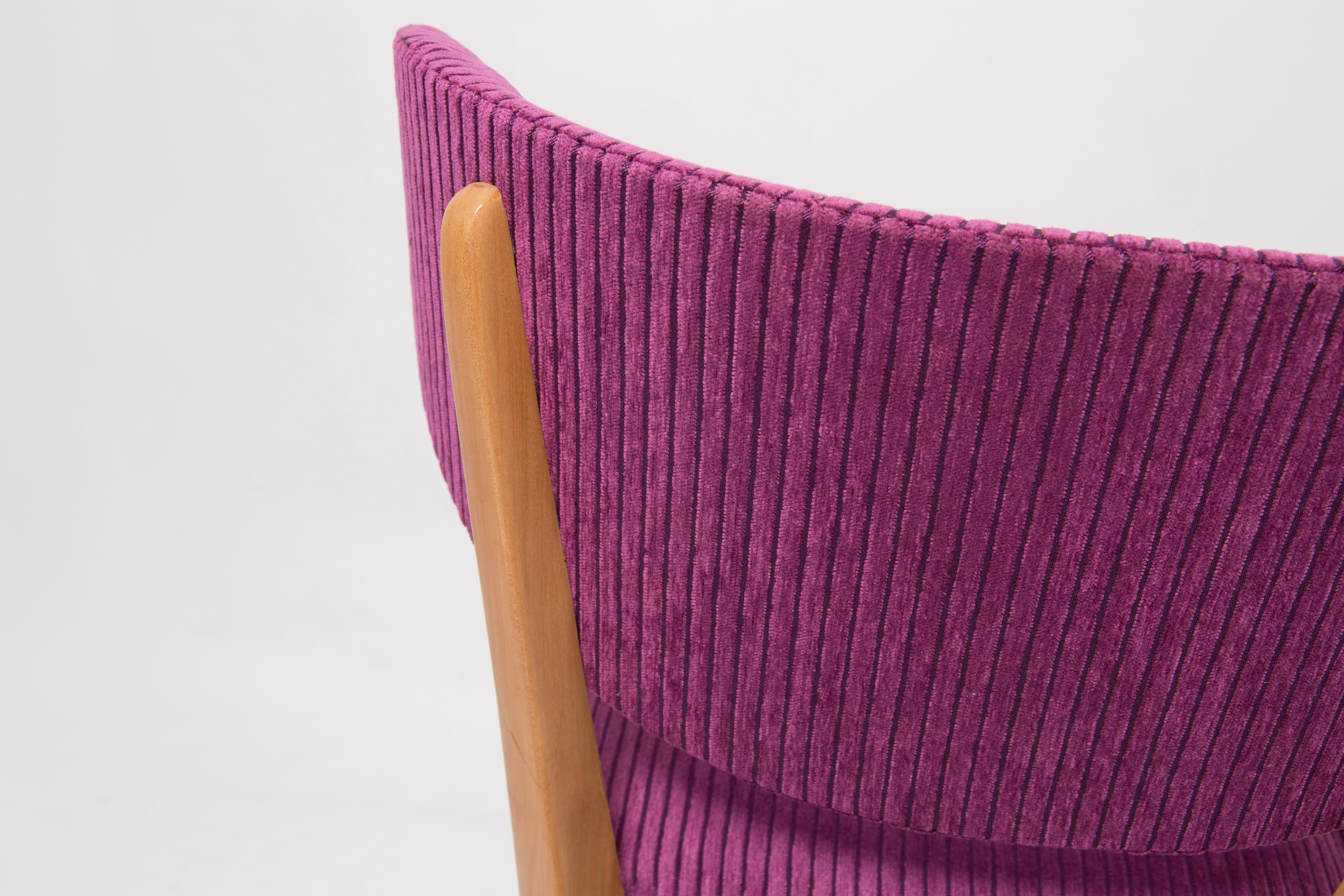 Mid-Century Purple Velvet Club Chair, Europe, 1960s