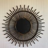 Rattan sun mirror - vintage 70