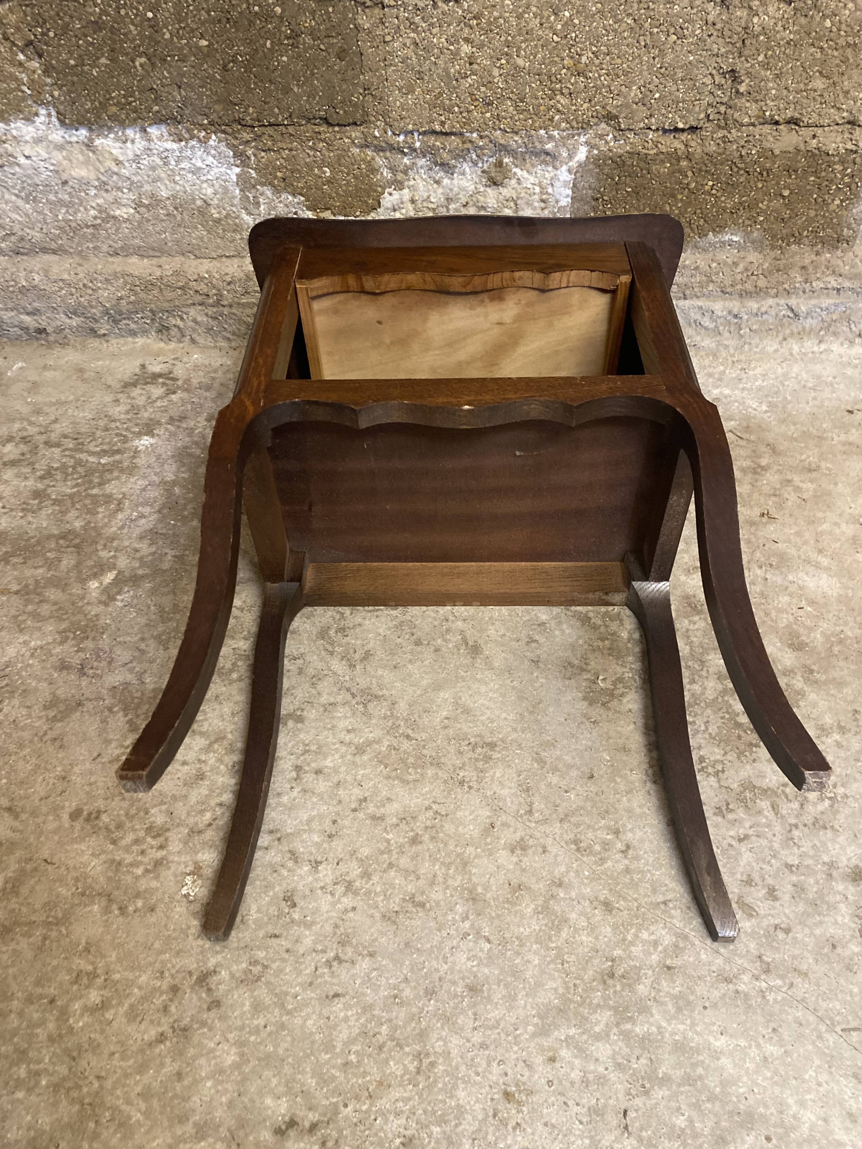 Louis xv style nightstand table wood drawer + vintage case
