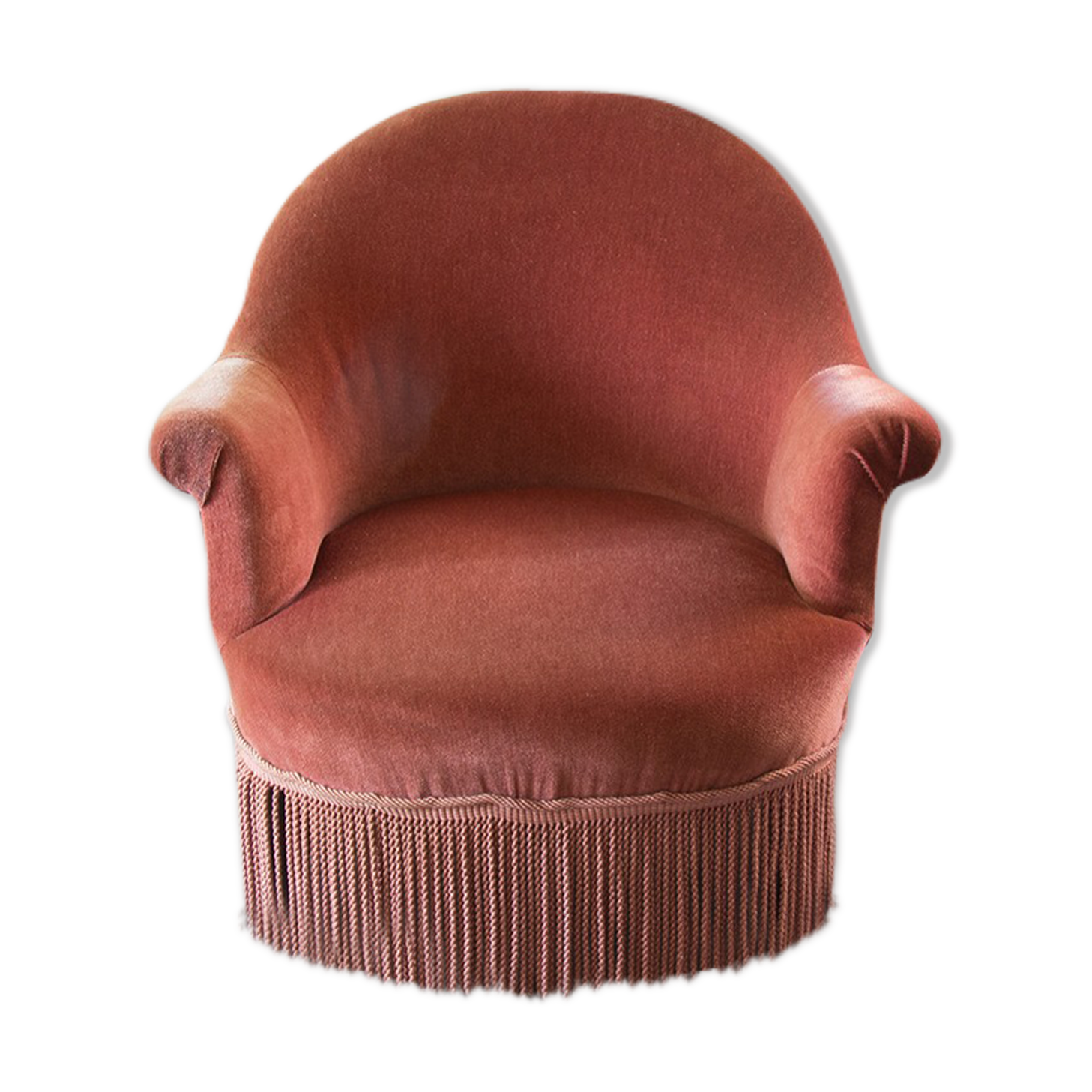 Old rose toad armchair