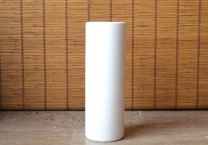 Vase rouleau blanc en céramique de Pino Spagnolo pour Sicart Italy, années 70
