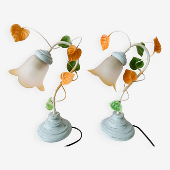 Pair of tulip table lamps