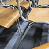 Lot of 18 vintage stackable bistro chairs 1970