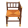 Fireplace corner chair in Louis XIII style, turned wood with braided rush, 19th century.