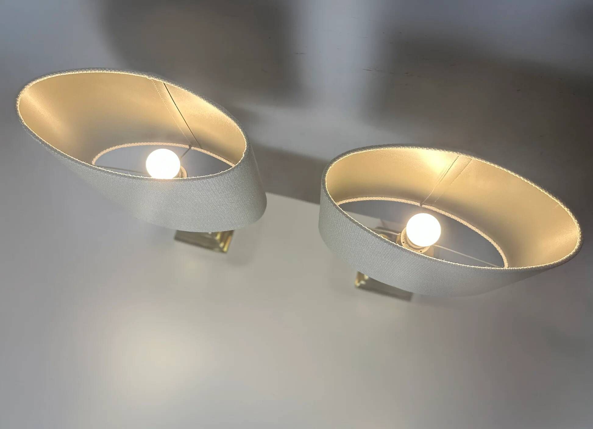 Pair of Italian brass table lamps from the 1950s.