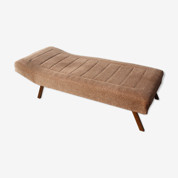 Daybed Scandinavian style teak style bench & fabric 1950s