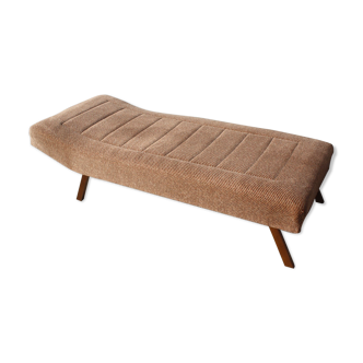 Daybed Scandinavian style teak style bench & fabric 1950s