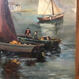 Marine on wood panel