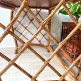 Vintage trundle tables in bamboo and rattan