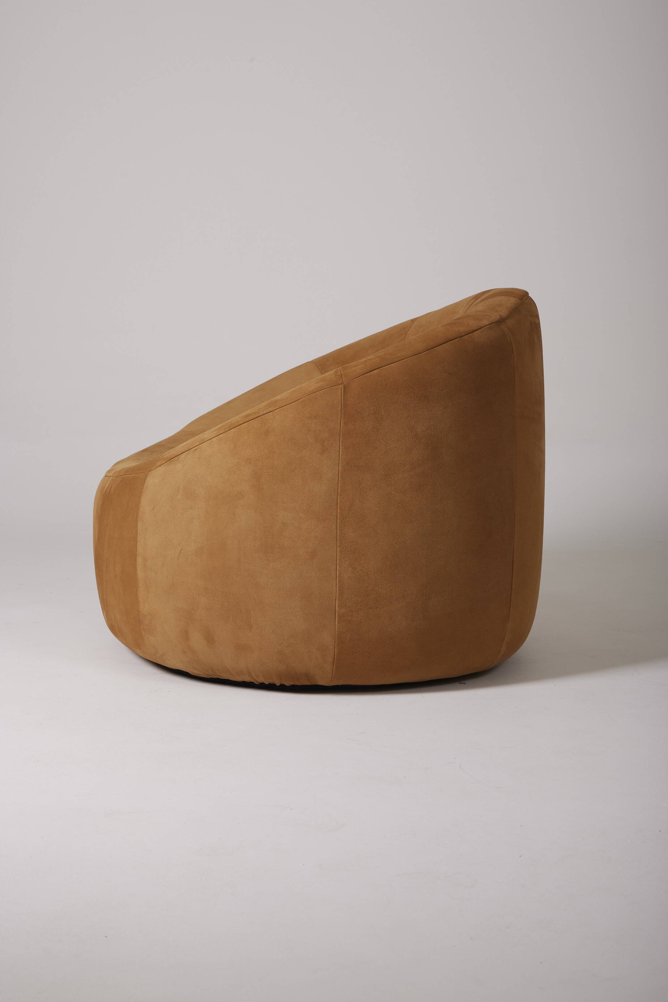 Pumpkin Pierre Paulin armchair in suede