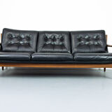 Midcentury leather lounge sofa 1960s