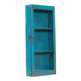 Vintage blue old teak wall display case patina and original piece from india