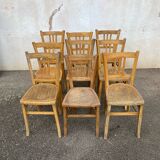 Set of 9 raw bistro chairs