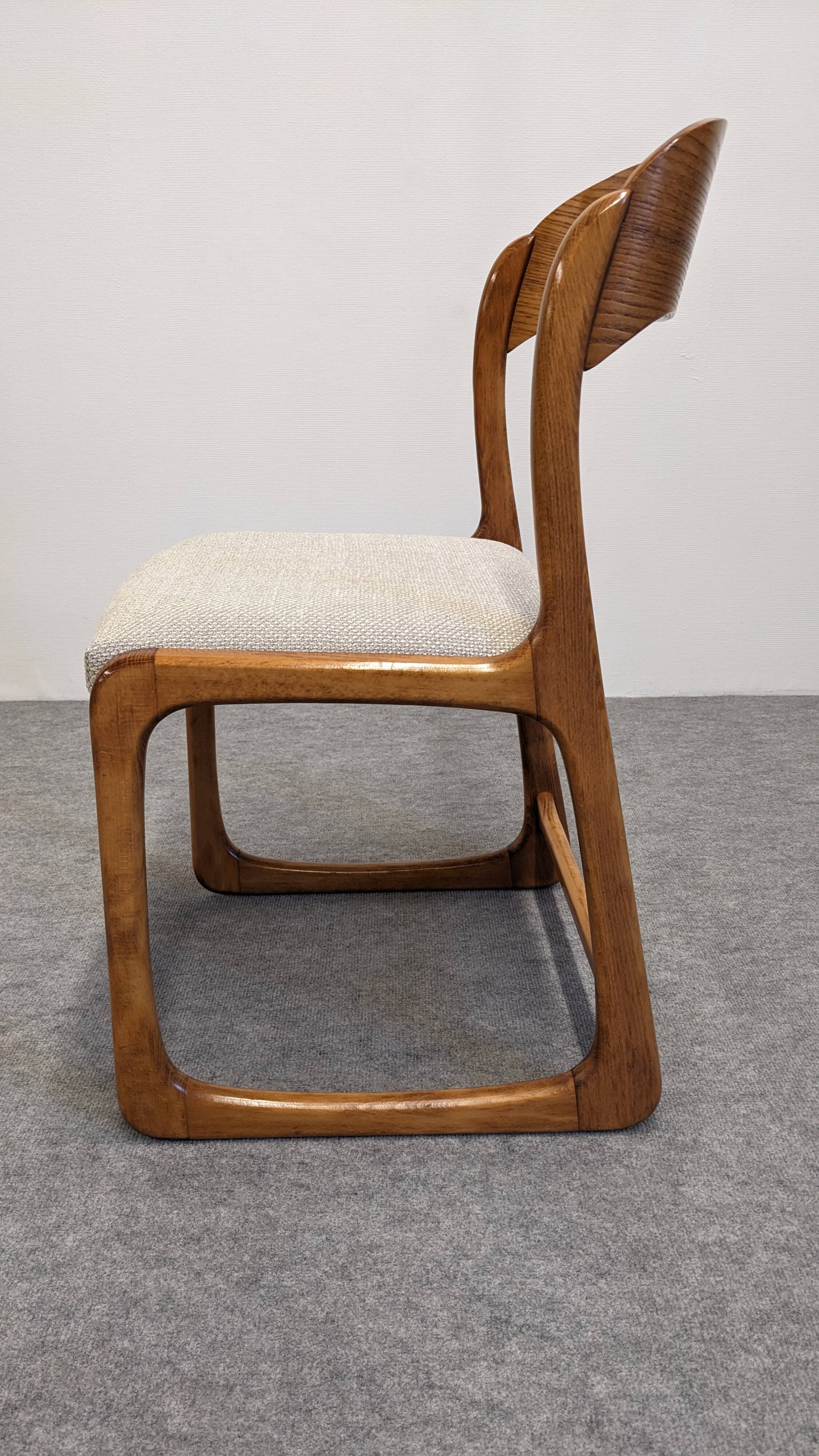 Set of 4 Baumann sled chairs, France circa 1970.
