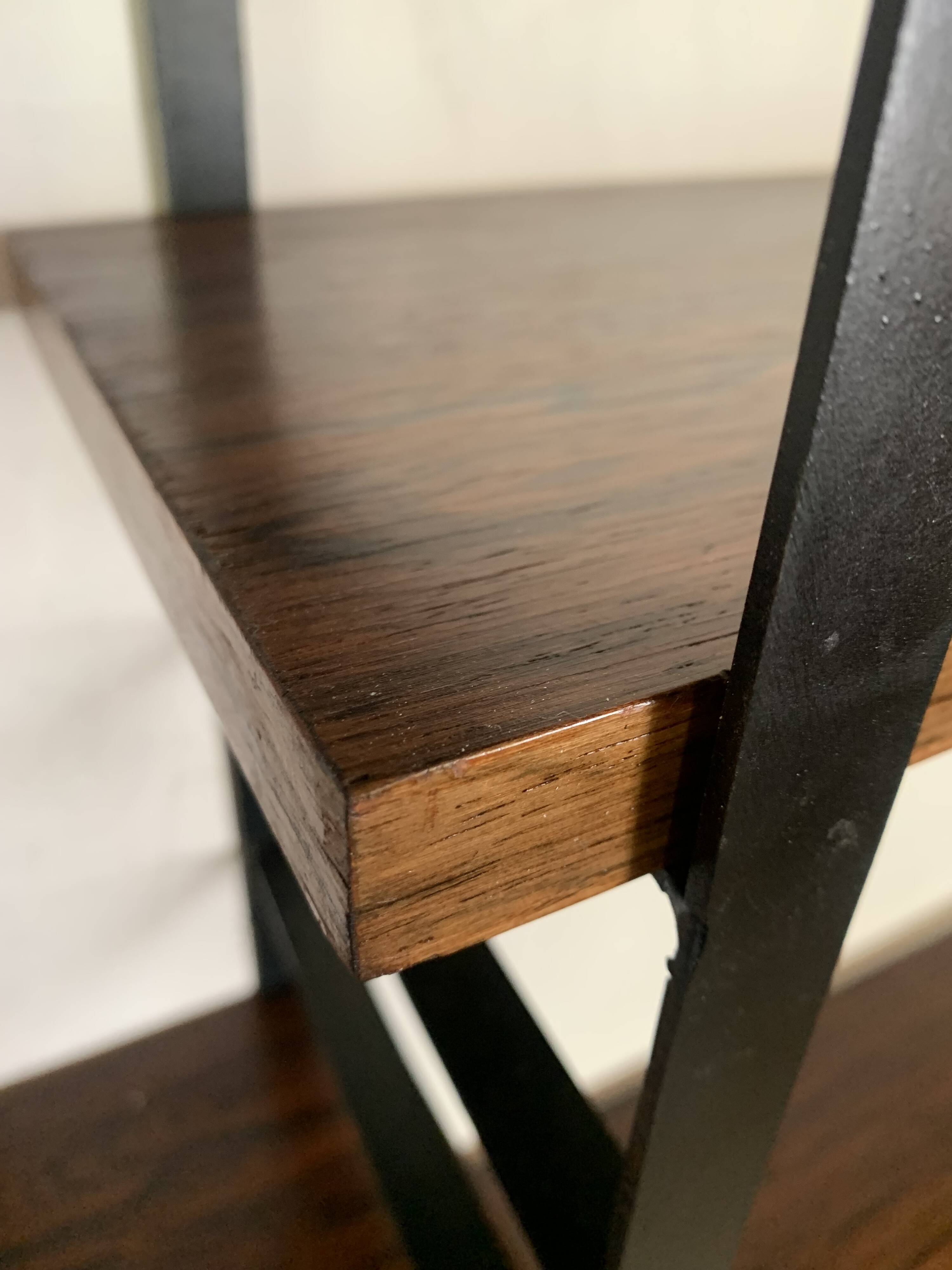 Vintage wall-mounted bookcase shelves in Rio rosewood