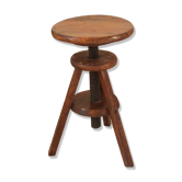 Tabouret d'architecte en bois ancien rustique