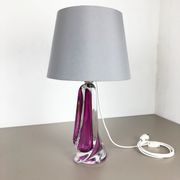 Large Crystal Glass "Pink" Table Light by Val Saint Lambert, Belgium, 1960s