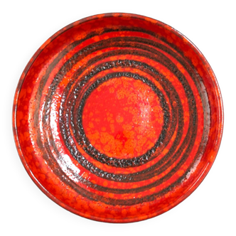 West Germany red fat lava dish