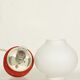 Vintage lamp in red & opaline ceramic, Germany 1960s
