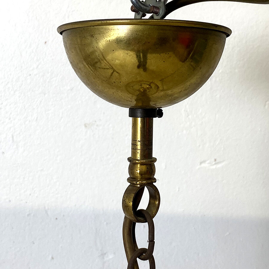 Lanterne vintage 70's verre et métal
