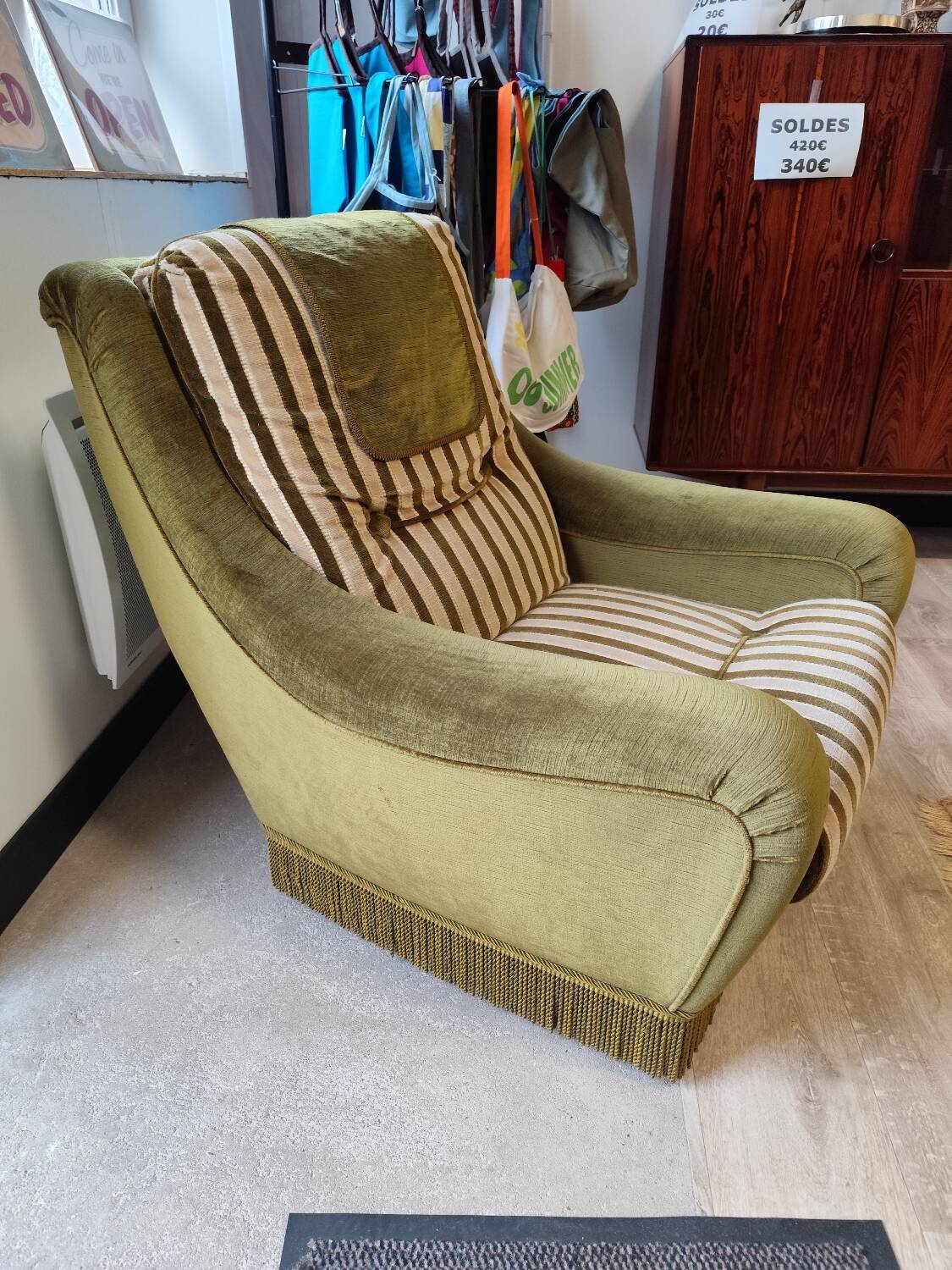 Vintage 70s fabric armchair