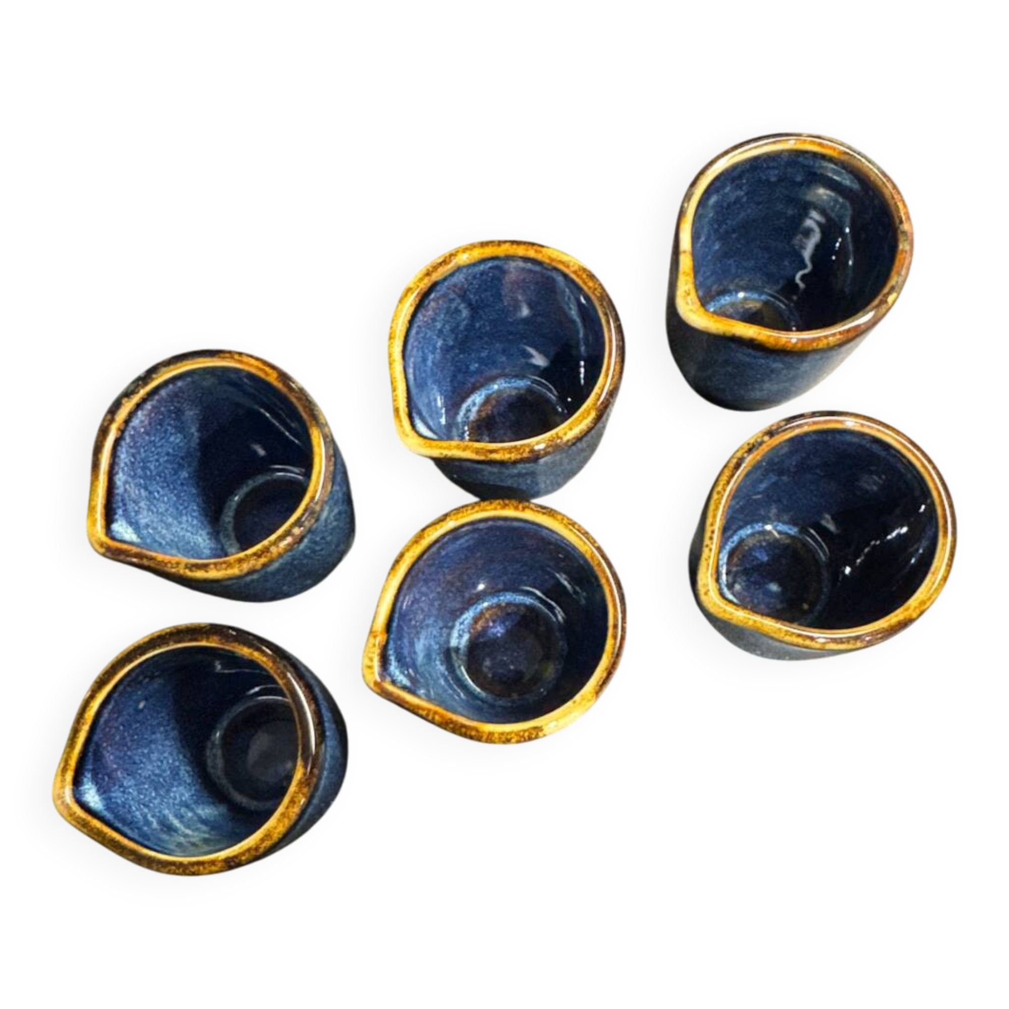 Lot of 6 Blue Nova 5cl milk/sauce pots – New