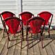 Set of 5 François Caruelle metal chairs