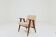 Vintage pair armchair, oak wood, wool upholstery, fully refurbished