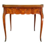 Game table Louis XV style, Napoleon III period (bronze fall and bronze belt, marqueteri