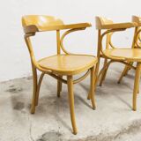 Set of 4 bistro chairs with armrests 1960
