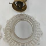 Pair of holophane glass pendants