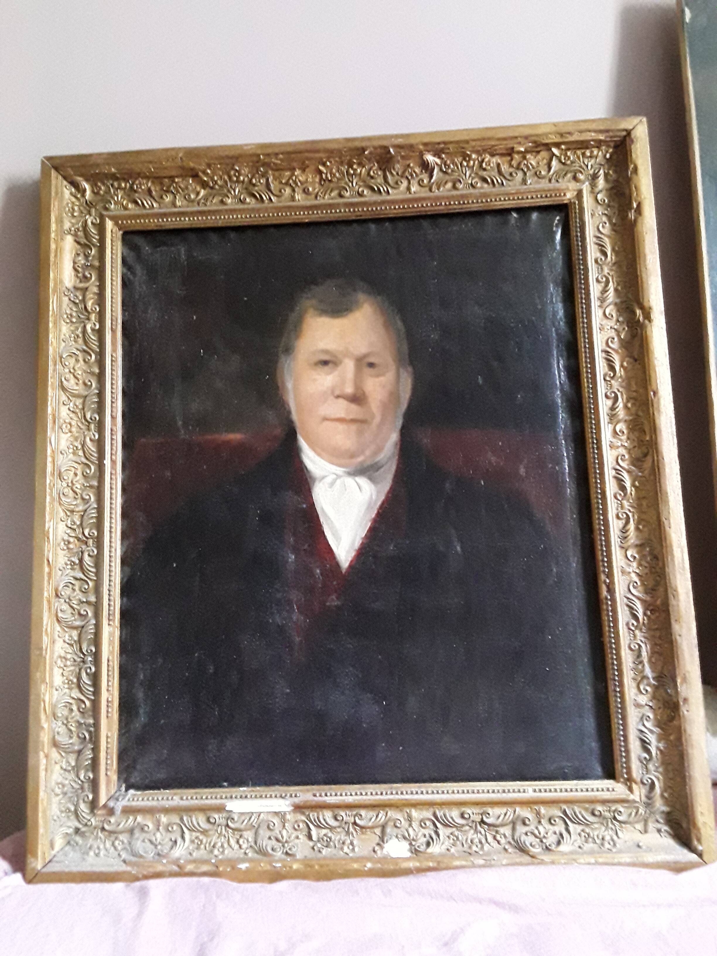 Grande huile sur toile homme notable 19ème