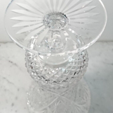 Hand-cut crystal vase on pedestal