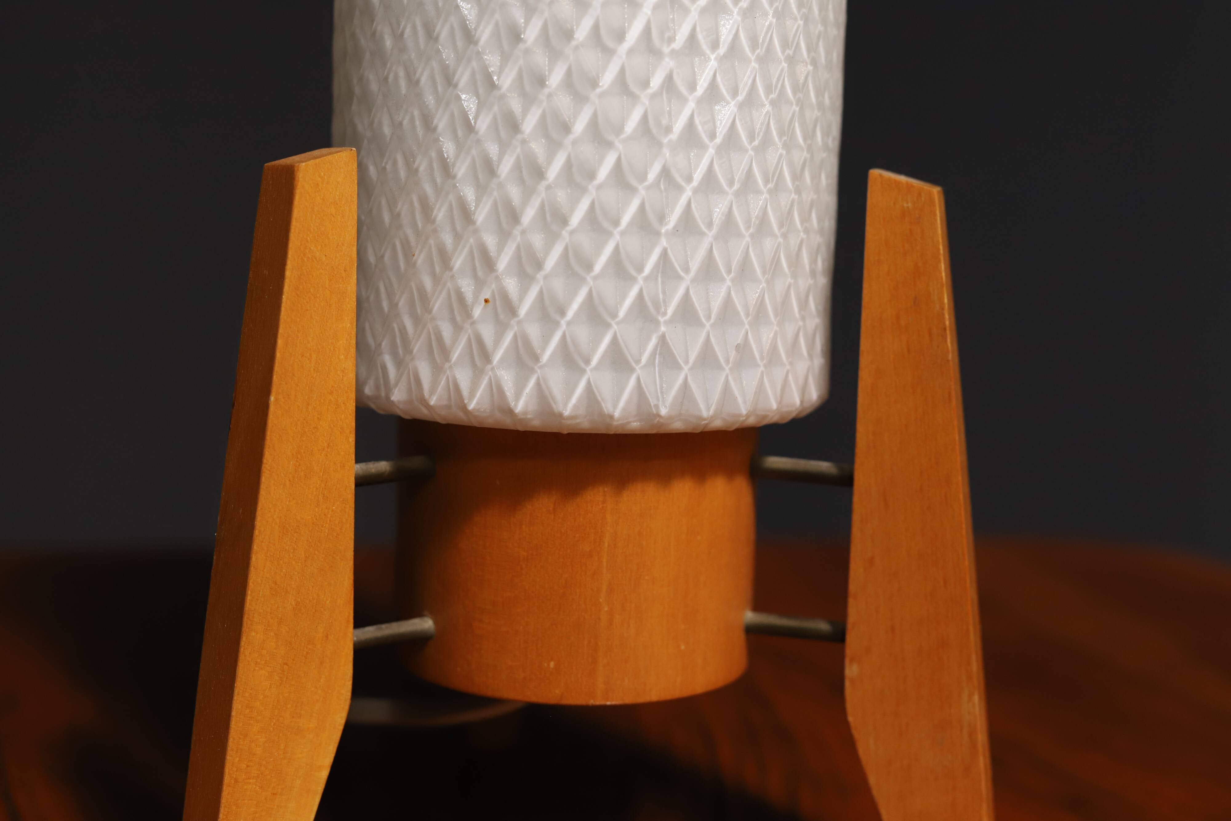 Mid century rocket desk lamp by Drevo Humpolec, Czechoslovakia, 1960´s