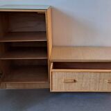 Commode en rotin Vintage 1960/70.