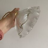 Vintage glass holophane pendant light